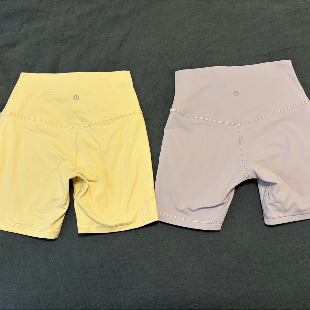 lululemon athletica Women's High-Waisted Shorts - Butter Yellow and Lilac Ether